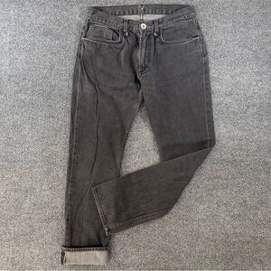 Ever Men’s Selvedge Denim Slim Straight 100% Cotton Grey Wash Jeans USA Made 30